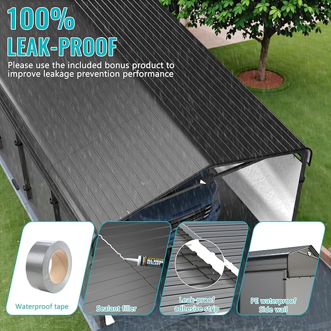 Metal Carport,12x20 Carport Canopy Heavy Duty All Weather,Car Tent Garage with Galvanized Metal Roof,Metal Car Ports for Snow,Outdoor Car Shelter,Grey