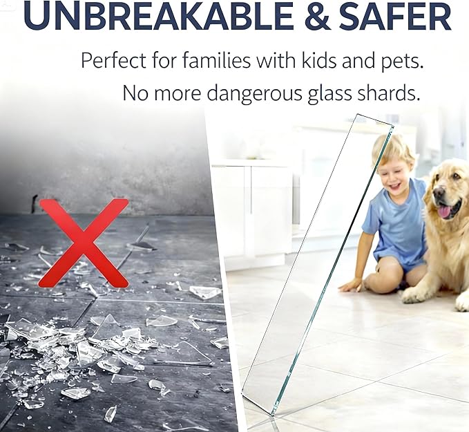 5-Pack 13-Inch Medicine Cabinet Shelves, Clear Acrylic Medicine Cabinet Shelf Replacement, Shatterproof 13" Long Bathroom Shelves, Durable Glass Alternative, Set of 5