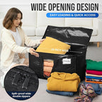 TAILI Extra Large Moving Bags, 6 Pack Black Heavy Duty Totes For Storage with Visible Window, Wrap Around Handles, Storage Bags for Space Saving, Alternative to Moving Boxes