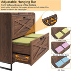 File Cabinet 2 Drawers Lateral File Cabinet with Charging Station for Letter/Legal/A4 Size Hanging Files, Large Wood File Storage Cabinets Printer Stand for Home Office, Dark Walnut