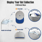 Hat Hangers for Wall, Stronge Adhesive Hat Holders Display, No Driling Caps Holder Organizer, 20 Pack Hat Hook for Baseball Caps, Wall Mounted Cap Rack, Clear