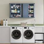 ChooChoo Bathroom Wall Cabinet, Over The Toilet Space Saver Storage Cabinet, Medicine Cabinet with 2 Door and Adjustable Shelves, Cupboard, Grey