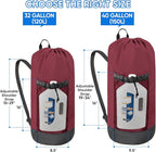BALEINE 120L Laundry Bag Backpack, 900D Oxford Fabric Large Travel Laundry Bags with Shoulder Straps and 2 Mesh Pockets for College Dorm, Apartment, Laundromat (Red, 120L)