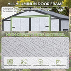 6x4 FT Resin Outdoor Storage Shed, All-Weather Plastic Garden Shed with Floor, Lockable Doors & Windows, Plastic Tool Shed for Poolside, Backyard, Patio