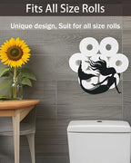 Mermaid Toilet Tissue Holder,Animal Paper Holders,Decorative Metal Papers Holder,Funny Toilet Animal Storage for Bathrooms,Bathroom Paper Organizer for Extra 8 Rolls Wall Mounted Art Decor