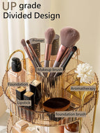 360 Rotating Makeup Organizer,3 Tier Large Capacity Make Up Organizers and Storage,Skincare Perfume Vanity Organizers,Bathroom Cosmetics Storage Organizer Countertop(Gold)