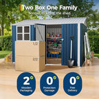 10x8 FT Outdoor Storage Shed, 450 Cu Ft Weather Resistant Garden Shed with Gable Roof & Grid Window, Multi-Use Shed for Bikes, Lawn Mowers, Patio Supplies & Pet Shelter
