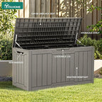 YITAHOME 80 Gallon Outdoor Storage Box, Large Waterproof Resin Deck Box, Indoor Outdoor Lockable Storage Container for Patio, Garden, Cushions, Tools, Equipment (Taupe)