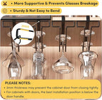 LINFIDITE Wine Glass Holder 2PCS Stemware Rack Hanger Under Cabinet Wine Glass Rack Kitchen Hanging Storage Rack Organizer,Black (For Partition Thickness under 0.98")
