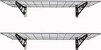 SafeRacks Garage Wall Shelves - 2-Pack 24"x48" Mountable Shelving Units for The Garage, Pantry or Utility Closet, Heavy Duty Steel Shelf with Bike Accessory Hooks, 500lb Capacity, Color: Hammertone
