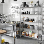 14" Deep x 48" Wide x 74" Height Wire Shelving Kit | 5-Tier | NSF Commercial Storage Rack Unit