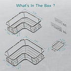 Veken Corner Adhesive Shower Caddy 3-Pack with Soap Holder&Hooks,No Drilling Shower Shelves,Rustproof & Waterproof Bathroom Organizers and Storage,Rack for Small Spaces, Kitchen&Rental-Friendly,Silver