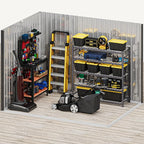 DWVO 8' x 6' Outdoor Storage Shed, Waterproof Metal Garden Shed with Windows, Lockable Doors, and Sloped Roof for Patio, Backyard, Lawn, Tool Storage, Bike Shed, Pet Shelter (Gray + White)