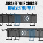 Houseables Ski Rack Wall Mount, Ski Holders For Wall, Rack For Garage, Snowboard Storage, Gear Hanger, Organizer, Grabber, Indoor, Store 5 Pairs, 270 lbs Capacity, 32 x 4 Inch, Steel