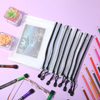 Jetec 32 Pcs Mesh Zipper Bags Toy Storage Bikini Organizer Bag Bolsas Para Guardar Trajes De Bano Waterproof Zipper Reusable Pouch Puzzle Multipurpose for Storage Office(Black,9 x 7 Inch)