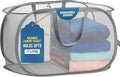 Handy Laundry Collapsible Laundry Basket, 2-Compartment Mesh Pop Up Hamper with Handles – Foldable, Space-Saving Dirty Clothes Organizer for Dorm, Travel, Laundry Room, Grey