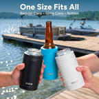 DUALIE 3 in 1 Insulated Can Cooler - 15+ Colors - Universal Size for 12 oz Cans, Slim Cans, and Bottles