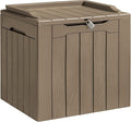 Homall 31 Gallon Resin Deck Box Waterproof Outdoor Storage Lockable Indoor Outdoor Organization and Storage Container for Patio Furniture Cushions, Garden Tools (Khaki)