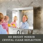 40x24 Bathroom Medicine Cabinet with Mirror,Aluminum Alloy Frame with Mirror Side Panels,Surface Medicine Cabinet with Adjustable Shelves,Assembly Required