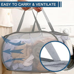 4 Pack Collapsible Laundry Baskets Dual Compartment, Mesh Pop Up Hamper with Easy Carry Handles, Foldable laundry hamper for College Dorm, Kids Room, Laundries and Travel, toy storage basket