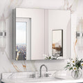 Keonjinn 30 x 26 Inch Bathroom Medicine Cabinet with Mirror, Assembly Required, Combined Double Doors Wall Cabinets, Flexiable Ample Storage, Recessed or Surface Mount, Soft Closing