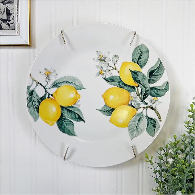Plymor Gold Finish Wall Mountable Tray and Platter Hanger, 8.25" H x 4.75" W x 0.875" D (for Trays or Platters 10" - 16")