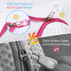 3 Pack 3 Size Durable Honeycomb Mesh Laundry Bags Set for Delicates with AUTO-Lock Zipper, Lingerie Bags for Washing Delicates, Laundry Bags Mesh Wash Bags, Delicates Laundry Bag