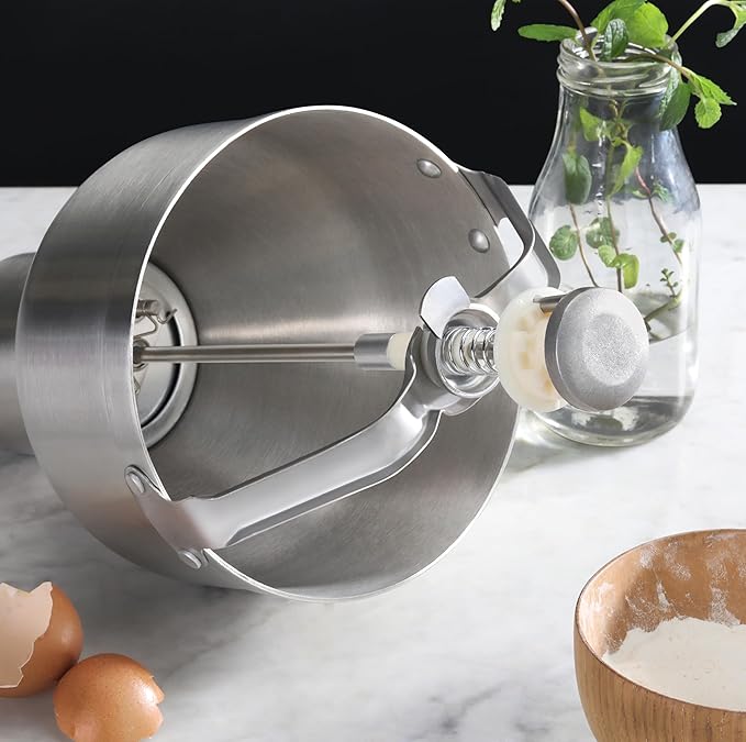 New Star Foodservice 37470 Commercial Grade Stainless Steel 18/8 Pancake Dispenser with Stand, Silver
