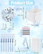 20Pcs White Desk Organizers and Accessories With Mesh Desk Organizer and 360°Rotating Pen Holder and a Lot of Office White Office Supplies Beautifully Presented in a Gift Box