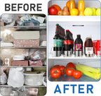 Drink Organizer for Fridge, Soda Can Organizer Dispenser for Refrigerator with Automatic Pusher Glide, Width Adjustable Clear Dividers Can Holder for 15 Cans, 115''D x 8.9''W x 3.1''H, 3 Rows