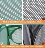 Durable Collapsible Laundry Baskets, Tear-resistant Pop Up Hamper for Laundry, Foldable Clothes Hamper with Reinforced Carry Handles Handy Pocket for Laundry Room, Bathroom, Dorm or Travel Emerald