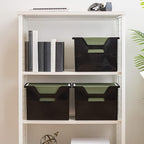 IRIS USA Large Portable Desktop File Box with Open Lid, 4 Pack, Side Handles, Hanging File Folders, Tabs & Inserts, Letter Size, Magazines, Newspapers, Mail, Books, Notebooks, Black