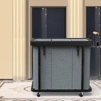 230L (60 Gal) Extra Large Fashion Laundry Sorter 3 Section with Lid, Rolling Laundry Basket Hamper with Handle, Laundry Organizer Storage Cart with Sturdy Metal Frame for Laundry Room, Hotel, Grey