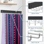 【2 in 1】 Tie Rack Belt Organizer Wall Mounted, Space Saving Tie Hanger for Closet with 20 Storage Hooks, Belt Holder for Closet Organizer Storage