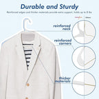 HOUSE DAY White Plastic Hangers 100 Pack, Plastic Clothes Hangers with Built-in Hooks, Durable and Strong Coat Hangers for Closet, Space Saving Clothing Hanger for Shirts, Coats, Skirt, Dress