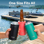 DUALIE 3 in 1 Insulated Can Cooler - 15+ Colors - Universal Size for 12 oz Cans, Slim Cans, and Bottles
