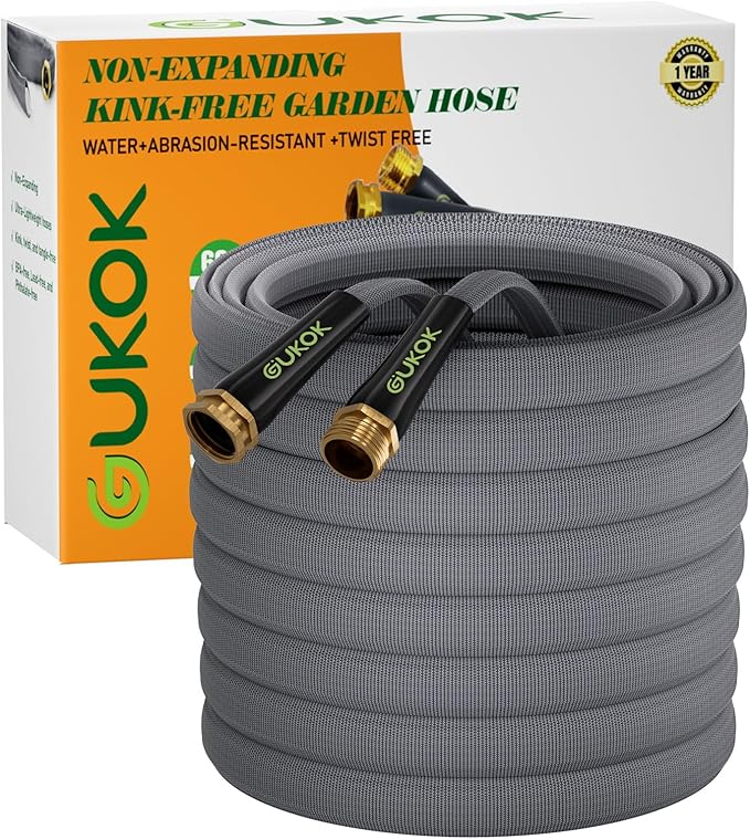 Garden Hose 75 FT, Non-Expanding Water Hose, Ultra-Light & Flexible, Burst-Resistant, Kink-Free, High-Pressure Garden Hose All-Weather Use for Lawns, Gardens, and Outdoor Cleaning