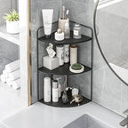 Bathroom Counter Organizer,Countertop Organizer,Vanity Organizers,Bathroom Storage,Bathroom Sink Caddy,Counter Shelf,Corner Counter,Corner Shelves(Black)