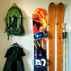 Grassracks Nubbins - Bamboo Flush Ski Wall Mount & Snowboard Wall Mount - Ski Rack & Snowboard Rack
