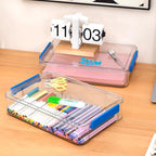 Citylife 6 Qt 9 x 13 Plastic Storage Bins with Lids and Latches, Portable Project Case for Drawers, Clear Stackable File Box for Organizing A4 Paper, Letters, Documents, Art Supplies, and Crafts