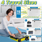 Travel Vacuum Storage Bags 16 Pack with USB Powered Electric Pump, Vacuum Seal Bags for Clothing Travel, Space Saver Bags for Luggage, Suitcase & Home Organization