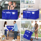 Moving Bags, Storage Bags with Sturdy Handles and Heavy Duty Zippers, Storage Totes for Space Saving, Moving & Storage, Collapsible Moving Supplies(125L, 6-Pack, Blue)