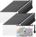 Jetec 32 Pcs Mesh Zipper Bags Toy Storage Bikini Organizer Bag Bolsas Para Guardar Trajes De Bano Waterproof Zipper Reusable Pouch Puzzle Multipurpose for Storage Office(Black,5.1 x 4.1 Inch)