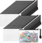 Jetec 32 Pcs Mesh Zipper Bags Toy Storage Bikini Organizer Bag Bolsas Para Guardar Trajes De Bano Waterproof Zipper Reusable Pouch Puzzle Multipurpose for Storage Office(Black,5.1 x 4.1 Inch)