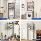 samstar 3 Tier Over The Toilet Storage Rack, Bathroom Organizer Shelves Cabinet Above Toilet, Freestanding Shelf Space Saver, Black