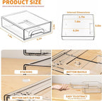 Yieach 2.2'' Tall Acrylic Clear Stackable Storage Drawer Organizer,8 Pack Desk Organization and Storage,Plastic Office Supply Organizer,Drawer Storage Organizer for Makeup,Accessory,Pen,Art Crafts
