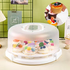 White Cake Containers with Lids Round Plastic Cupcake Holders 4-in-1 Multipurpose Cake Carrier Holder for 11 Inch Cake Pies Cupcake Eggs Fruit or Snack Transport
