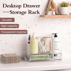 Acrylic Desk Organizer 12 "x 6.7" x 4", Clear Desktop Drawer Tabletop Storage Organization for Office Home Makeup Skincare Jewelry