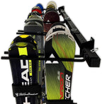 StoreYourBoard Solitude Ski Storage Rack, Wall Mount Organizer with Shelf option, Holds 10 Pairs of Skis, Heavy Duty Supports 300 lbs