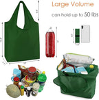 BeeGreen Reusable Bags for Shopping Machine Washable 12 Pack Xlarge Grocery bags Reusable Heavy Duty Folding with Elastic Band Colorful Tote Gift Bags Lightweight Durable Polyester